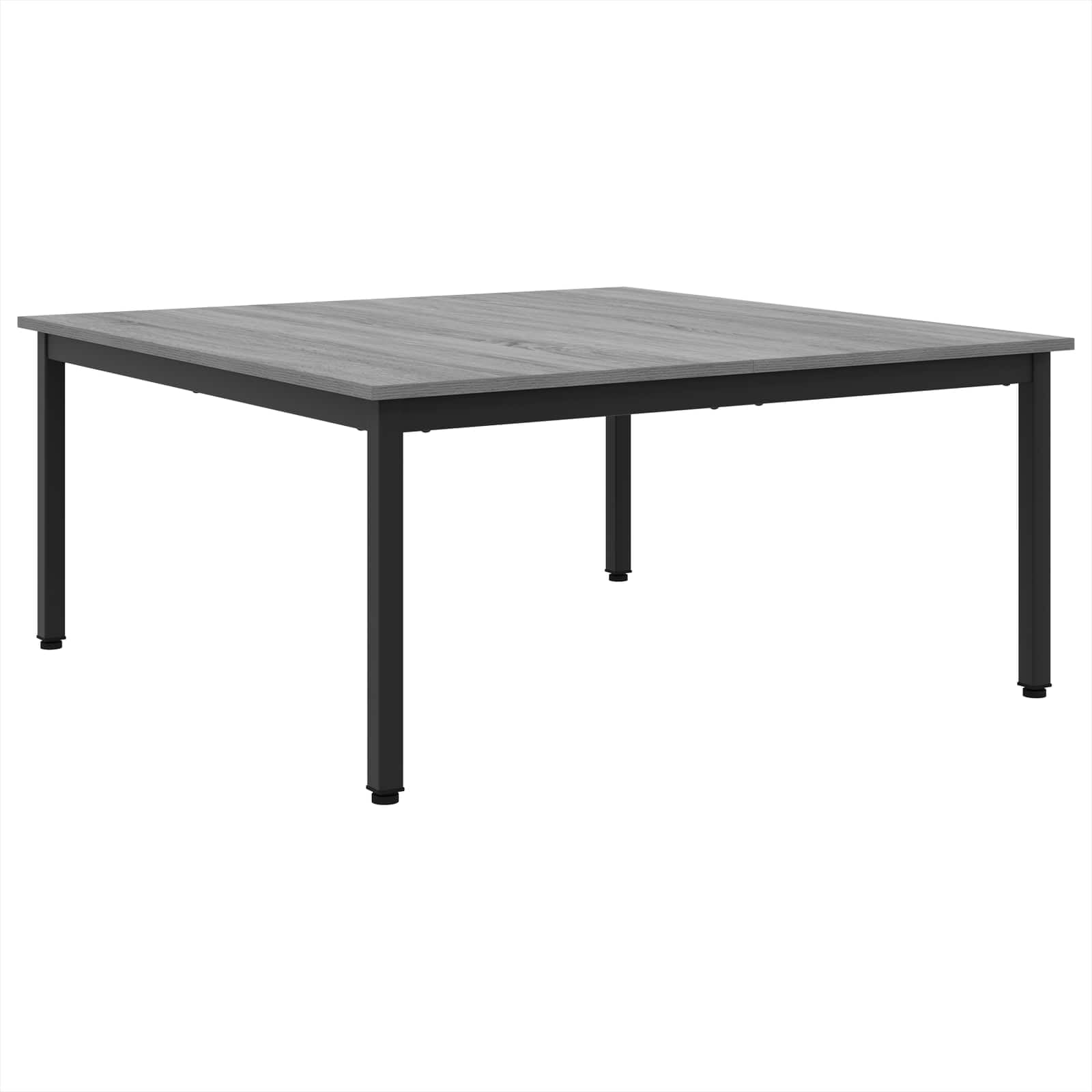 Table basse carrée gris Sonoma table de salon moderne en bois d'ingénierie et métal 100 cm