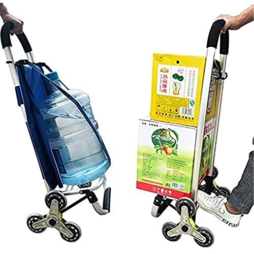 Eortzzpc Handwagen Kollaps Große Kapazität Leichte Räder Einkaufen Trolley Push Pull Cart Mit Tasche 6 Räder Klettern… – Bild 6