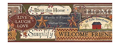 Yorkwallcoveringsbestofcountrypc3976bdcountrysignbordergreenburgundy Urban Country Home Decor York wallcoverings best of country pc3976bd country sign border greenburgundy urban country home decor