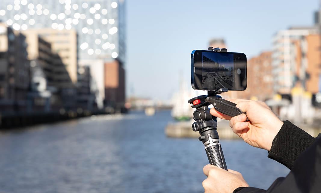 Rollei Creator Grip – ministatyw: elastyczny statyw 3 w 1 do pierwszorzędnych zdjęć z obrotową głowicą 360°, uchwyt na aparat kompaktowy i uchwyt na smartfon!
