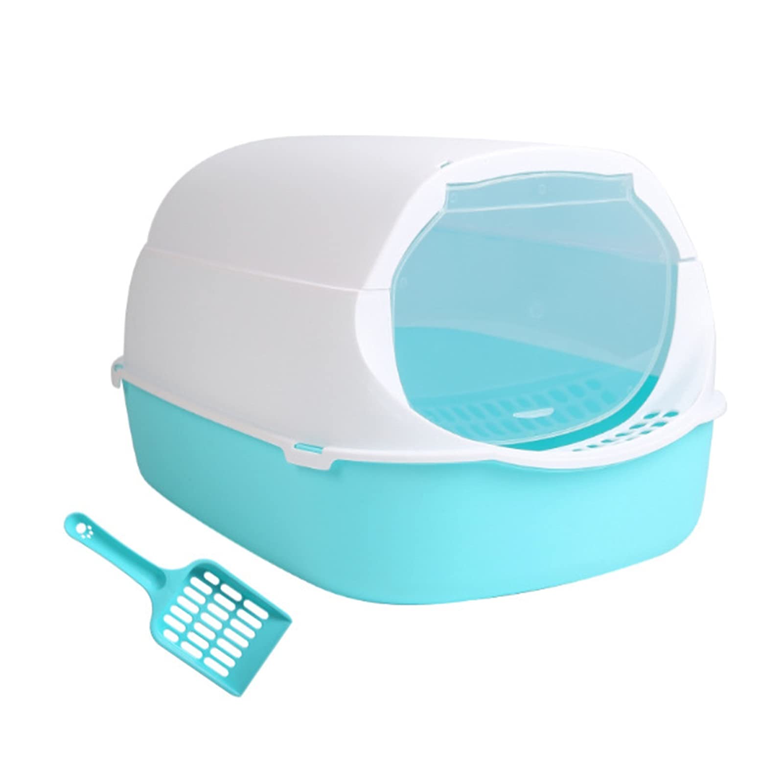 Cajas de Arena Suministros para mascotas Cerrada Cat Sart Pan desmontable y lavable Caja plegable Caja de basura Caja de arena multifuncional Cat Bood Alojamiento con fugas de arena Diseño de pedal Ar