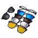 Produktbild JIM HALO Magnetisch 5Pcs Polarisiert Clip auf Sonnenbrille Quadratische Linsen Plastik Rahmen für Nacht fahrten 2218A