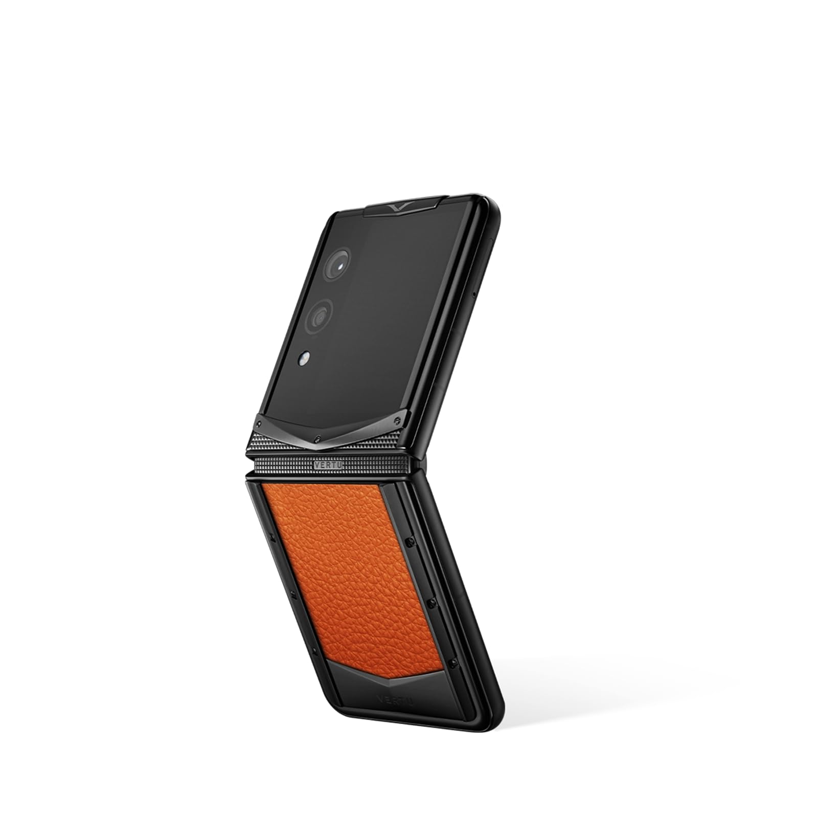 VERTUQuantum Flip Calfskin Series Android Smartphone, Snapdragon 8 Gen 4, 6.9" OLED 120Hz Display, 16GB RAM 1TB Storage, Quantum Privacy System,65W Fast Charging,Dual Screen Design(Dawning Orange)