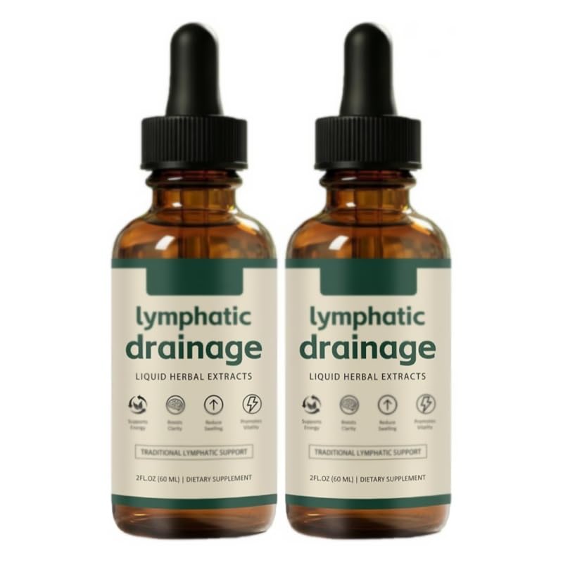 Gotas de drenaje linfático Lymphoria, Gotas de bienestar Lymphoria, Rápidas y efectivas, Mezclas herbales naturales, para mujeres y hombres (2 piezas)