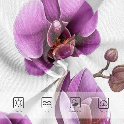 Purple Orchid Flowers White Toddler Underwear Custom 2t Cotton Little Girl Panties Durable Kids Briefs Undies3