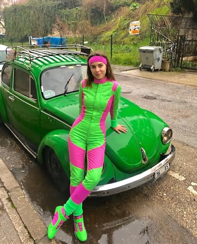 Image of v28 Neon Leg Warmers Set for women Headband Sweatbands Wristbands 80s 90s Pink Running Fanny 80's Plus Size Costumes Pack
