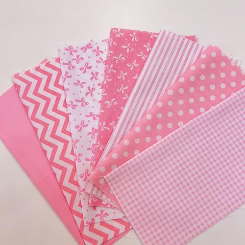 Image of Cotton Fabric DIY Making Supplies Quilting Patchwork Fabric Fat Quarter Bundles DIY for Quilting Cotton Patchwork Cushions (42pcs Peony, 9.8 inch x 9.8 inch)