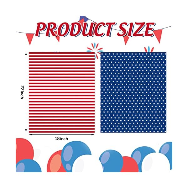   Whaline-6Pcs-Patriotic-Cotton-Fabric-Bundles-18-x-22-Inch-Star-Stripe-Fat-Quarters-4th-of-July-Quilting-Patchwork-Squares-Sewing-Fabrics-for-Independence-Day-DIY-Handmade-Crafting-Home-Party-Decor