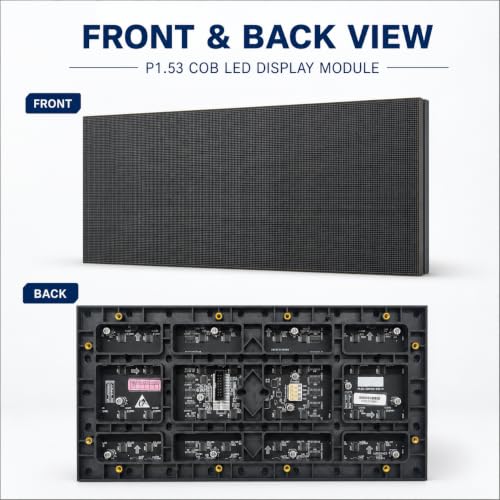 Image of P1.53 COB Indoor LED Display Module, 20 Pack 320 x 160mm Flip-Chip LED Screen Panels, 208 x 104 Pixels, 3840Hz, Front Service LED Video Wall Modules for Command Rooms, Meeting Spaces