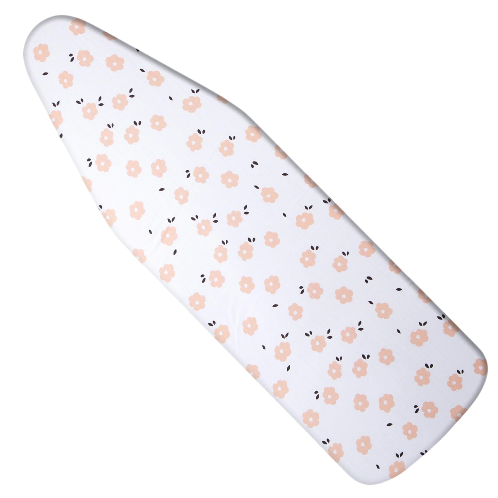 Rhinenet Ironing Board Cover with Extra Thick Padding Drawstring Tightening with Thick 6 mm Felt Padding Easy Fit Scorch Resistant Printed Size Up to 55x19 inch (Orange Small Flower)