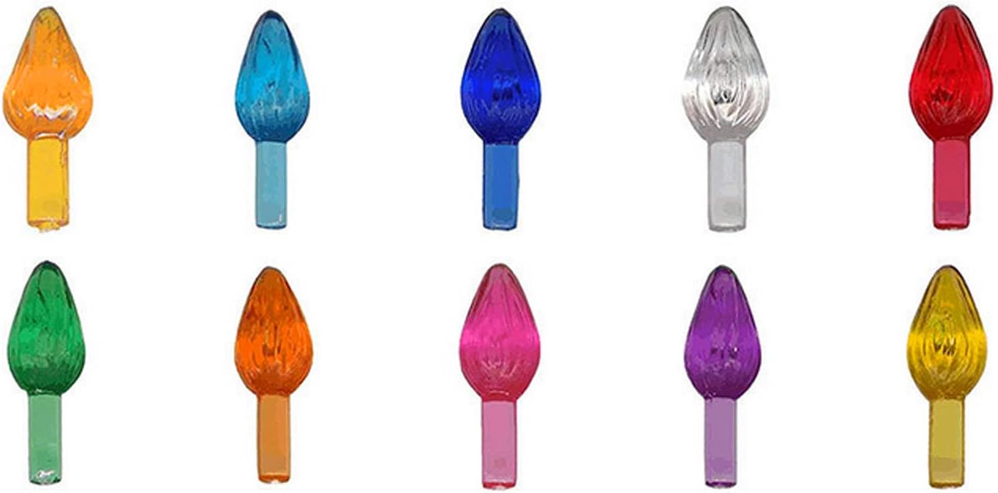 100PCS Mixed Color Ceramic Christmas Tree Replacement Lights Twist, Plastic Bulbs for Tree Decorations (Small Light Bulb) 100PCS Mixed Color Ceramic Christmas Tree Replacement Lights Twist, Plastic Bulbs for Tree Decorations (Small Light Bulb)
