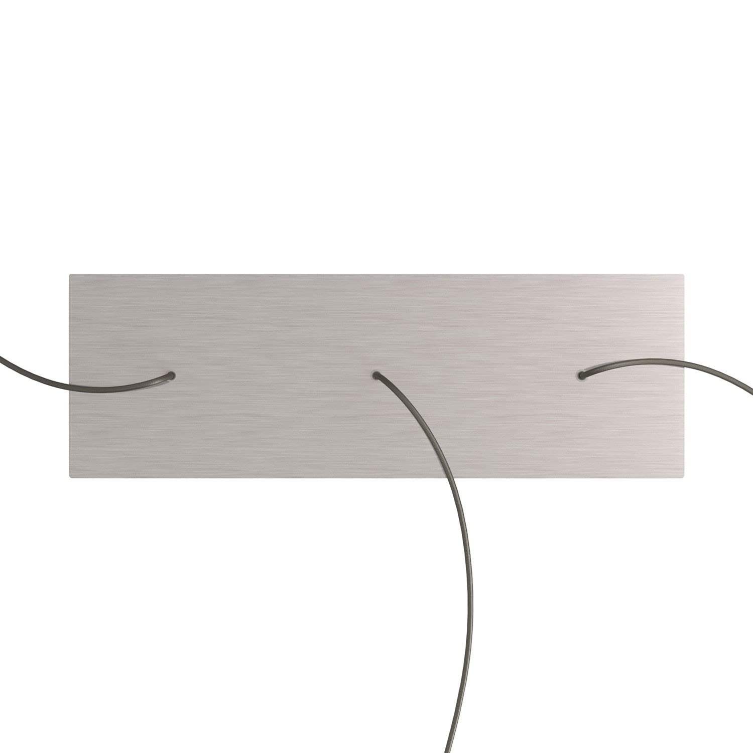 creative cables Rosone XXL rettangolare nero linea Rose-One (serracavo conico, dibond acciaio satinato, 3 fori e 6 fori laterali) – Per lampadari e sospensioni multiple