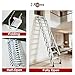 Wall Mounted Attic Ladder, Retractable Loft Stairs with 2 Handrails, Folding Attic Staircase with Pull Down System, Extra Wider Attic Stairs for Indoor, Storehouse, Basement, Garage (10 Steps)