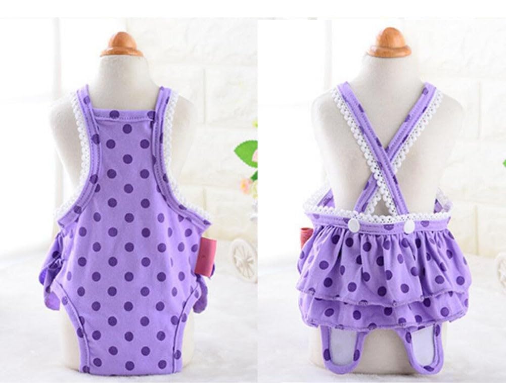 D-GROEE Diaper Dog Sanitary Pantie With Suspender Physiological Shorts Puppy Polka Dot Striped Diapers Pants For Small Girl Female Dogs Cat