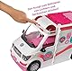 Barbie Krankenwagen, 2-in 1 inkl. aufklappbarem Krankenhaus-Spielset mit Licht und Geräuschen, 20x Barbie Zubehör wie Arztkoffer und Krücken, Spielzeug ab 3 Jahren, FRM19