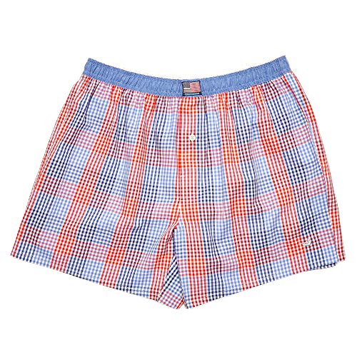 Southern Marsh Hanover Gingham Boxer, Navy and Red, Small