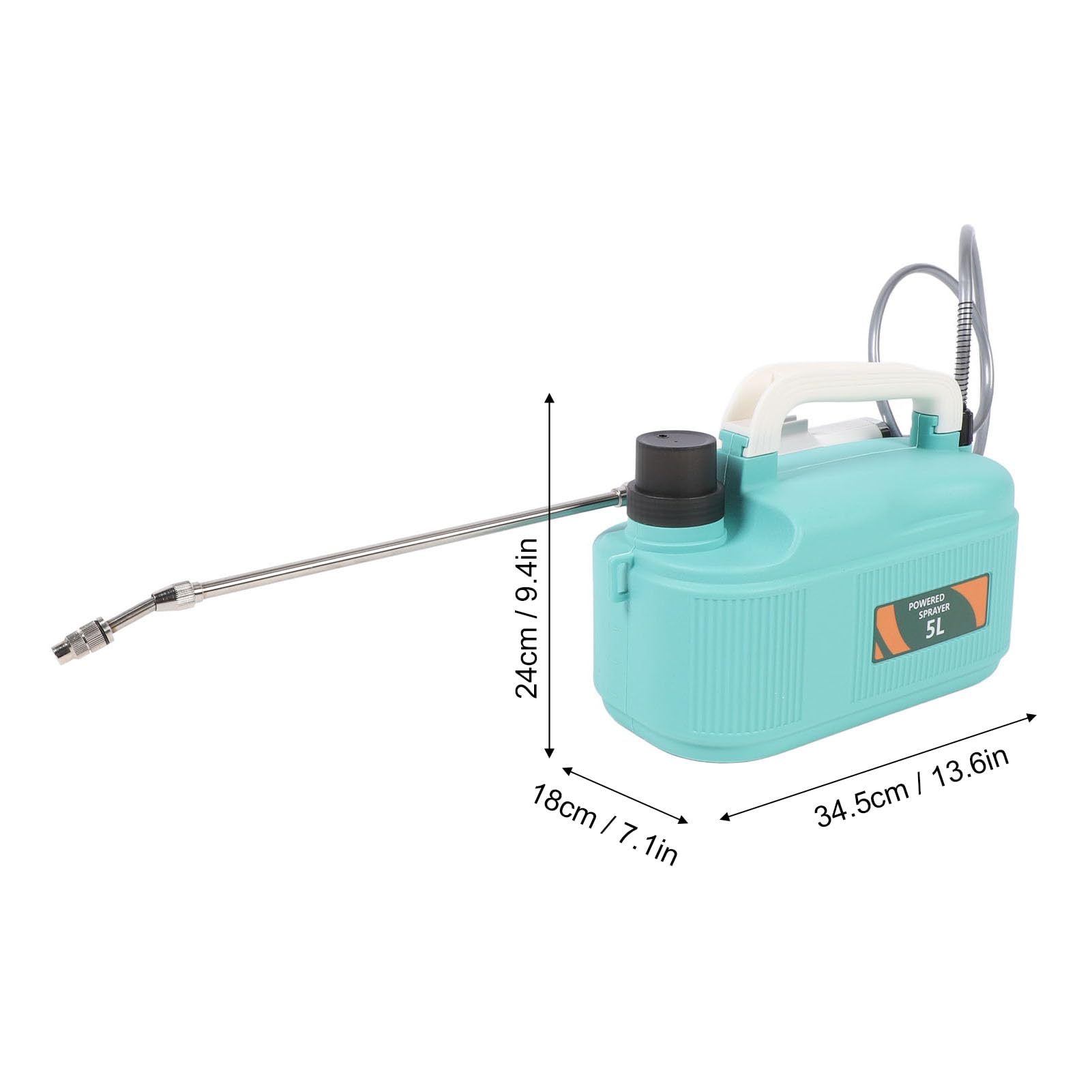 Alomejor Pulvérisateur de Jardin électrique Anti-Fuite 5L alimenté par Batterie avec Baguette Télescopique pour L'arrosage des Plantes, Conception Ergonomique pour L'arrosage des Plantes de Jardin,