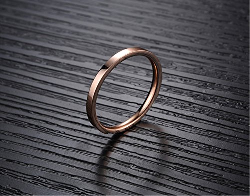 Fashion Month Women 2mm Luxury Titanium Stainless Steel Cubic Zirconia CZ Inlay Rose Gold Ring Wedding Engagement Band3
