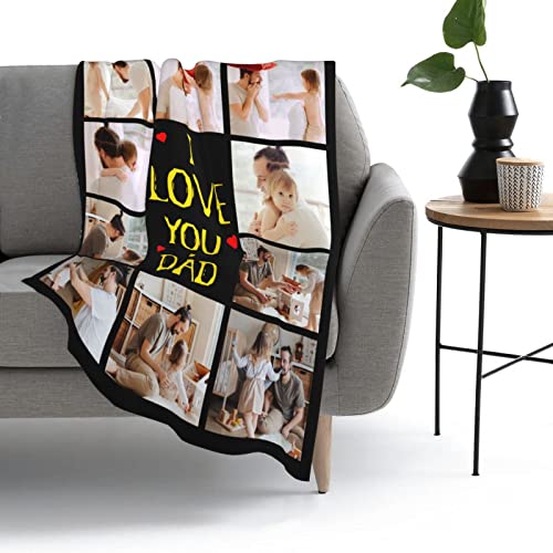 Custom Blanket With Photos Personalized Throw Blanket For Bed Customized Blanket For Kid Birthday Fathers Mothers Valentines Christmas Halloween's Day Gift (10 Photos) #TOP4