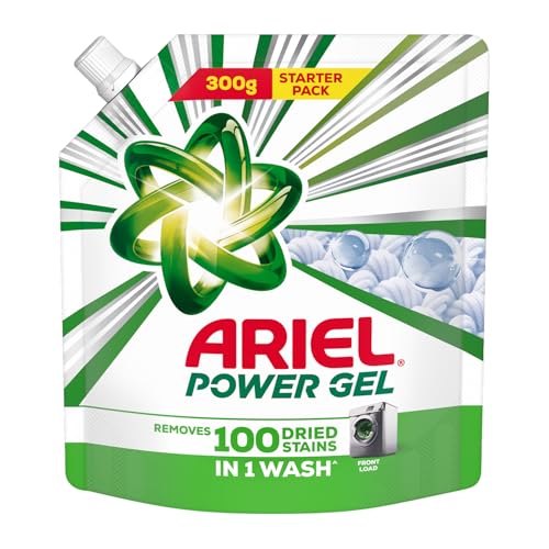 Image of Ariel Power Gel Liquid Detergent for Front Load - 300g | Removes 100 Dried Stains in 1 Wash | Faster Dissolving | Long-Lasting Fragrance | Color Protection | At the price of Powders