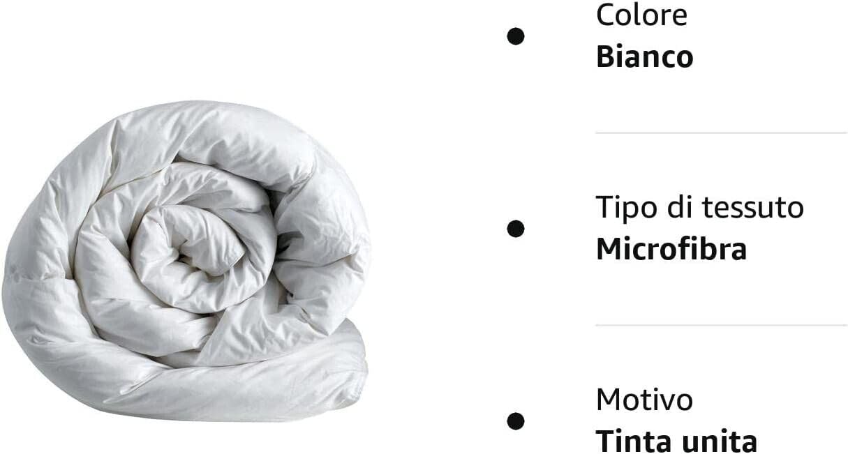 Corredocasa - Piumino Invernale Anallergico 300 Grammi, Interno Sacco Bianco Soffice e Morbido Made in Italy, Piumone Trapunta in Microfibra Coperta per Letto Calda e Morbida (Matrimoniale 200X250)