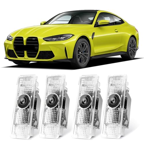 Sylswx 4Pcs Luces LED de Bienvenida para BMW, Coche Proyección, Proyector LED Puerta Coche, Luces Accesorios para 1 2 3 4 5 6 7 X1 X2 X3 X4 X5 X6 Serie