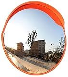  CAZARU Miroir tournant de Voiture de 80 cm, lentille Grand Angle en Plastique de Miroir de trafic d\'usine de stationnement Prolonge Votre Champ de Vision pour Augmenter la sécurité