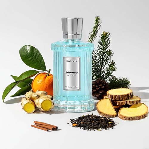 ROMASS Fantasy Unisex Eau de Parfum | Exotic Floral Woody Amber Fragrance with Orange Blossom, Jasmine, Rose, Vanilla & Cedar | 100ml/3.4oz