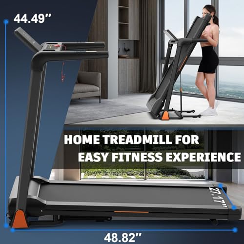 Image of 3.5 Horsepower Folding Walking Pad 330LBS Capacity Portable Treadmill with 0.5-8.5MPH Speed LED Display for Home Office