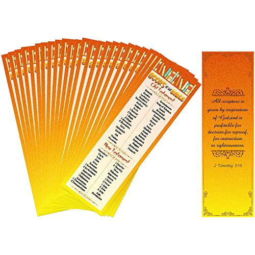 Pack of 60 Books of The Bible Bookmarks Christian Inspirational Bible Bookmark Religious Bookmarks for Readers, Teens, Men or Women Home Classroom Office Supplies, 2 x 6.5 Inches
