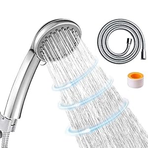 Shower Head,CUCM High Pressure 4 Spray Settings with Hose Adjustable Massage Spa Hand Held Showerhead with 1.5M Hose…
