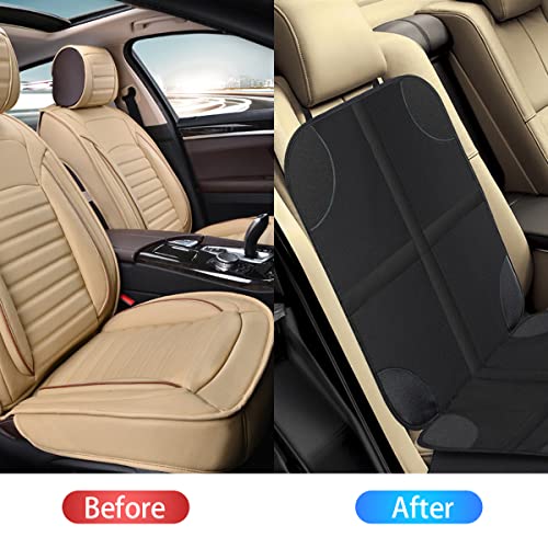 Image of BESULEN Car Seat Protector for Child Car Seat, Anti-Slipt Auto Seat Cover Mat with Thickest Padding with Organizer Pockets for Under Baby Seat, Vehicle Accessories for Most Cars (Black Line)