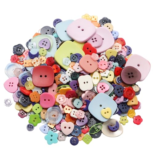 Lilaly 300pcs Pcs Strange Shape Resion Buttons for Crafts 4 Holes Assorted Sizes Resin Buttons for Crafting Arts DIY Decoration Sewing (Strange Shape)