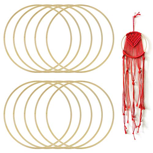 GOLRISEN Aros de Madera para Hacer Atrapasueños de Macrame y Manualidades, 10...