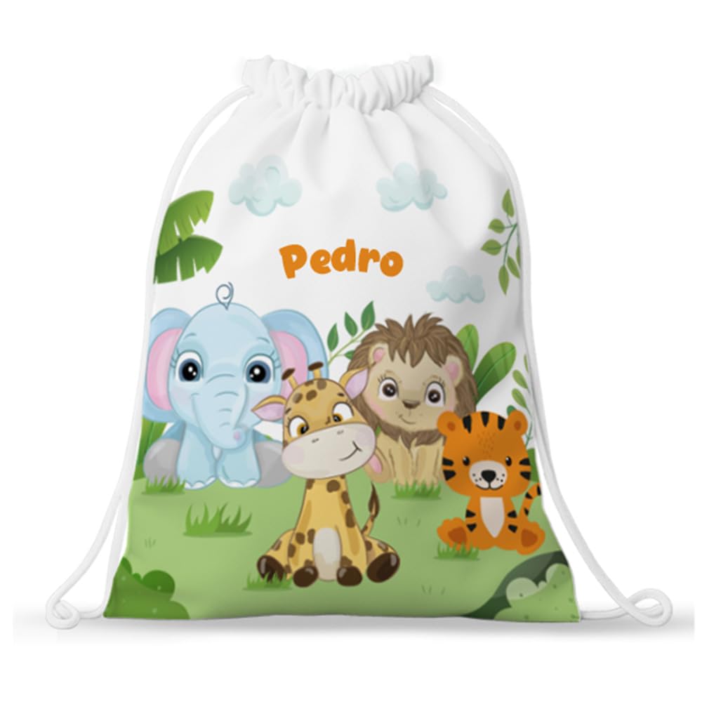 Transparent Gift Mochila Infantil Personalizada con Nombres para niño y niñas. Mochila cuerdas con diseño de Saco para guardería. Saco para colegio. Mochilas Vuelta al cole