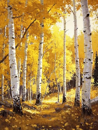 5D diamond painting adulte pour réduire le stress : broderie diamant forêt automne