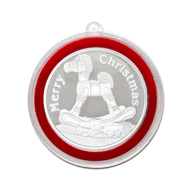 2025 Christmas Rocking Horse and Toys 1oz Fine Silver Round in Ornament Holder Collection Uncirculated