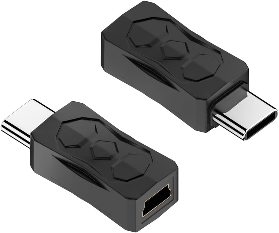 USB A to Mini USB Adapter 2-Pack, Type -A Male to Mini USB Female Adapter, for Older MP3 MP4 Players, Digital Cameras, Dashcams, GPS, Portable Hard Drives, ect