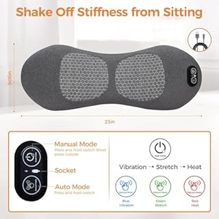 2026New 3 in 1 Back Therapy, massaggiatore per la schiena a tripla fusione con calore, vibrazione, sollevamento trazione, massaggiatore elettrico per sciatica a 135°, per schiena e collo, portatile e