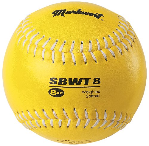 Markwort Weighted 12-Inch Softball-Leather Cover, Yellow