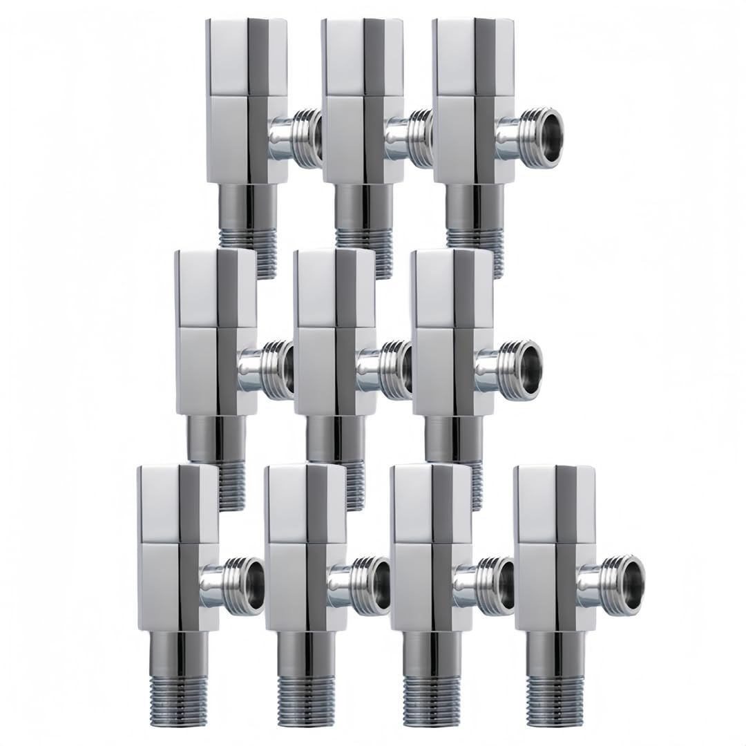 Llave De Escuadra Inodoro 2 Piezas De Baño Válvula De Ángulo G1/2 Para Agua Caliente Y Fría Calentador De Agua Interruptor De Inodoro Para El Hogar 10 Piezas