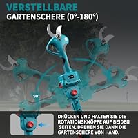 Yofidra 2-In-1 Astschere Teleskop Akku - 30mm Elektrische Astschere mit 2x3.0Ah Akkus, mit 1.3-2.3m Teleskopstange, SK5 Stahlklingen, 180° Rotationskopf, für Äste, Obstbaum – Ansicht 5