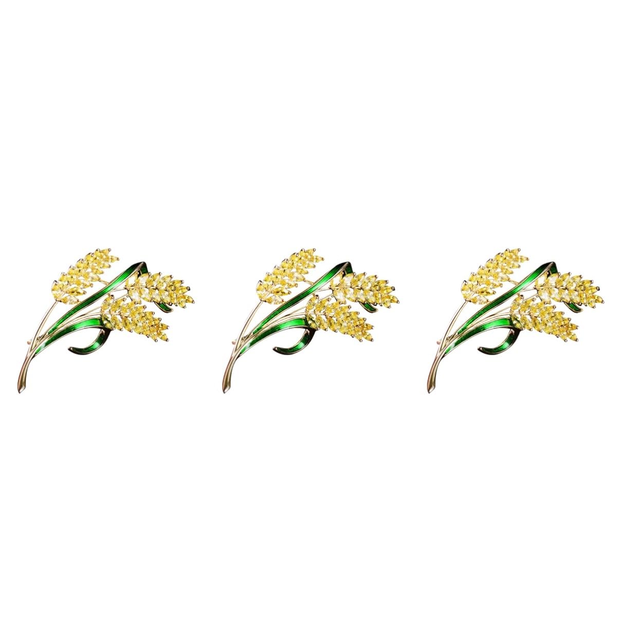 Broche De Orejas De Trigo Broche De Ropa Broche De Dama De Honor Broche De Hoja De Pedrería Broches De Oro Collar De Boda Accesorio De Ropa Alfiler Clips De Boutonniere Circón