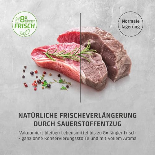 Caso VacuBoxx Eco-Set - 3 Vakuumbehälter aus Borosilikatglas, BPA-Frei, inkl. Vakuumierschlauch & Adapter Vakuumierer/Handpumpe, hitzebeständig, spülmaschinenfest, gefriergeeignet 6
