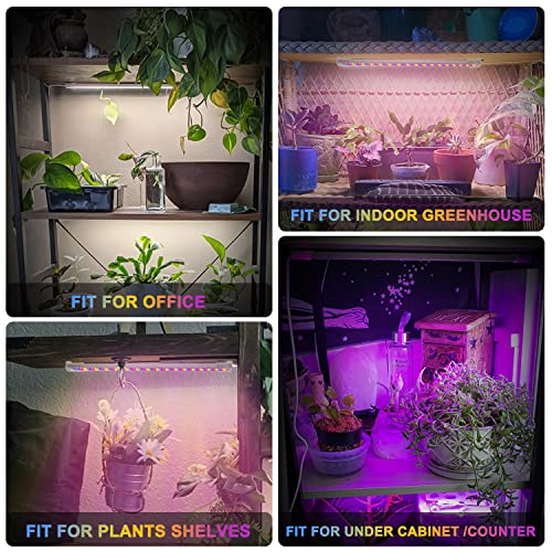 Image of Mosthink Indoor Grow Strip Lights for Under Shelf Cabinet Plants | Full Spectrum with Timer, 3 Lighting Modes,5 Dimmable Levels LEDs Plant Lights for Home Office Greenhouse Growing
