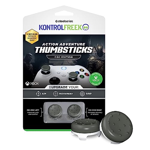 KontrolFreek CQC Classic für Xbox One und Xbox Series X Controller, leistungsstarke Thumbsticks, 2 mittelhohe konkav, Grau/Weiß