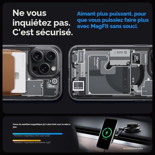 Coque MagSafe iPhone 15 Pro Spigen protection schématique - 7