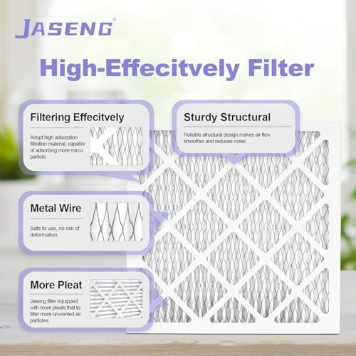 Image of 12x12x1 MERV 11 Air Filter, 4-Pack for Furnace HVAC | MPR 1000 FPR 7 Pleated HVAC filter, Exact Size: 11.81 inchx11.81 inchx0.79 inch, Filters Dust, Pollen & Pet Dander, 3-Month Lifespan