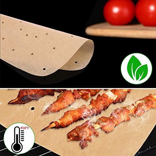 200Pcs Square 8.5 Inch Air Fryer Parchment Paper Liners,Perforated Parchment Paper For Air Fryer,Ovens & Microwaves Or 8-9 Inches Bamboo Or Metal Steamers. (Yellow - 200Pcs) #TOP3