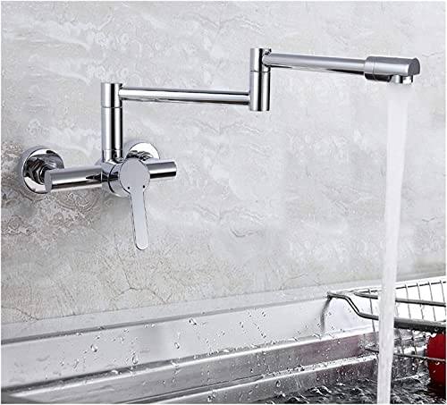 Robinet de cuisine mural haut de gamme avec bras pliable eau chaude froide - 2